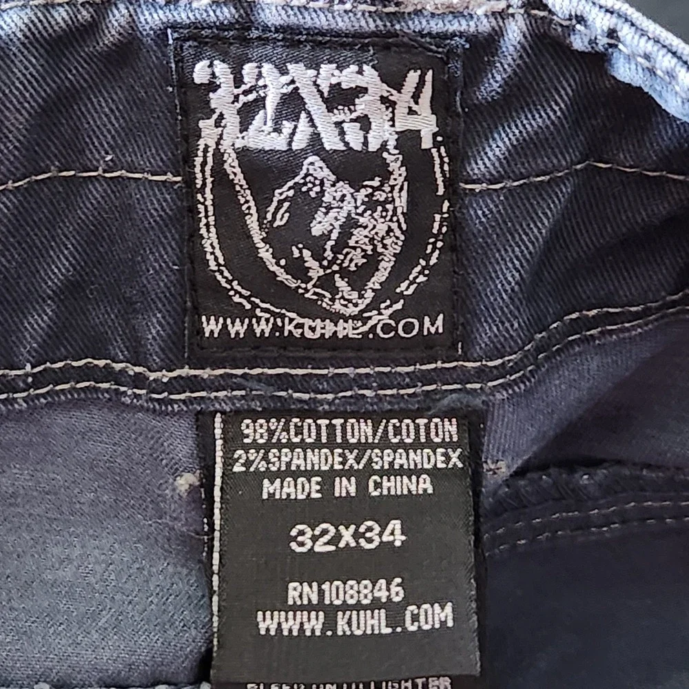 Kuhl Rydr Pants Mens 32x34 Blue Vintage Patina Dye Articulated Knee Work Hiking